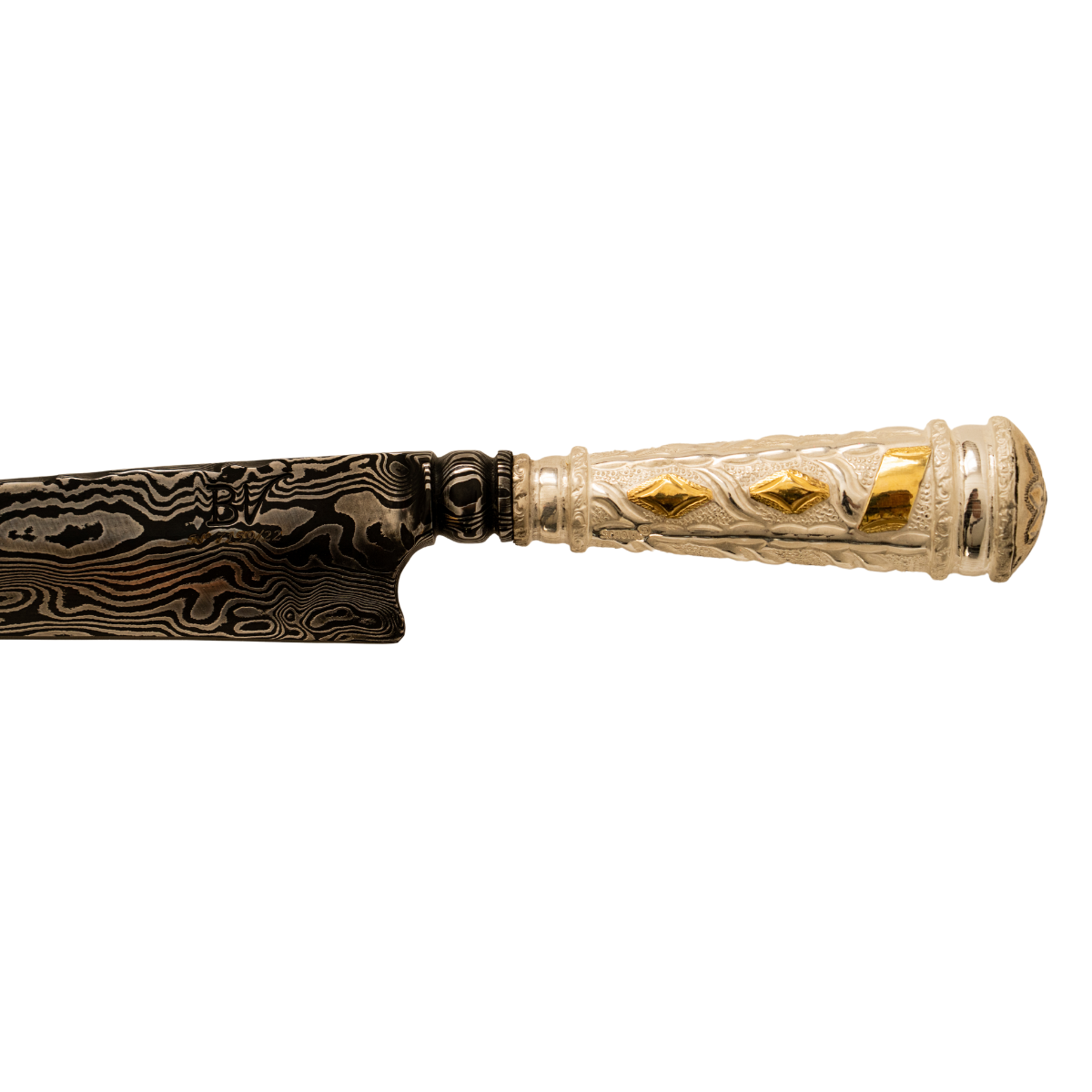 Gold Damascus Knife 10 inches